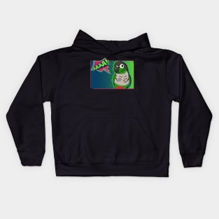 Screaming Green Cheeked Conure Comic Kids Hoodie